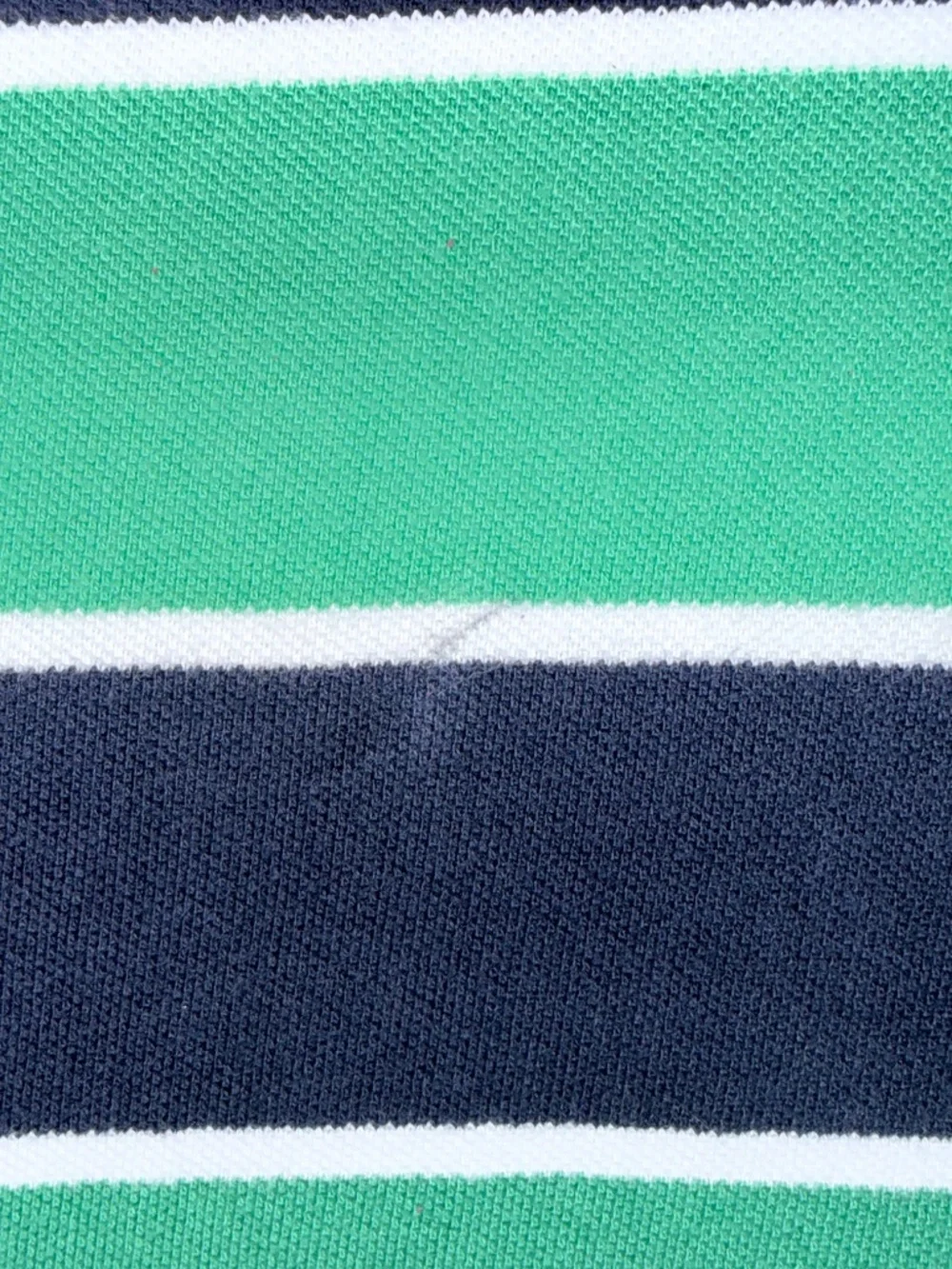 The Children's Place Boys Striped Polo Shirt Medium 7/8 Navy Green White